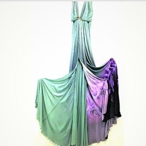 Roberto Cavalli Serpent Gown Sleeveless Asymmetric